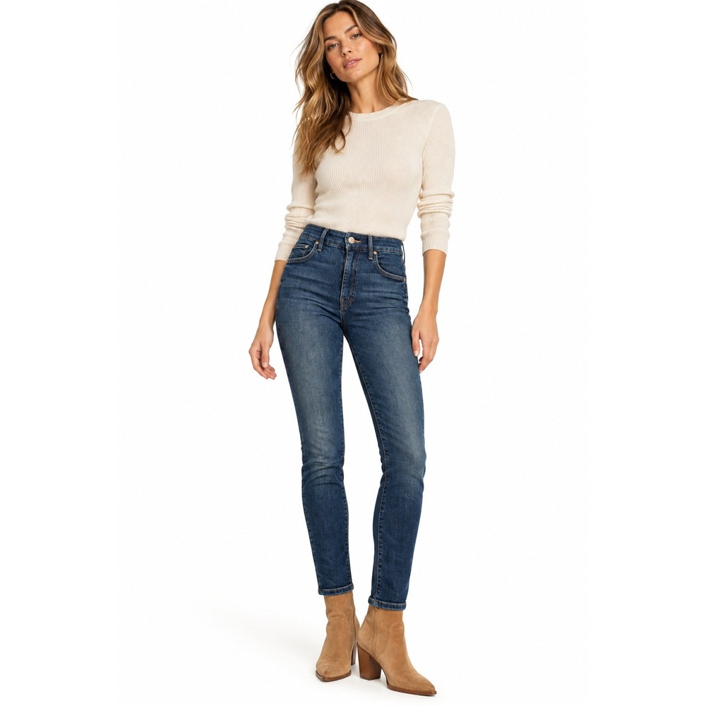 Mother High Waisted Looker Girl Crush Skinny Jeans Blue Size 26 1221-383